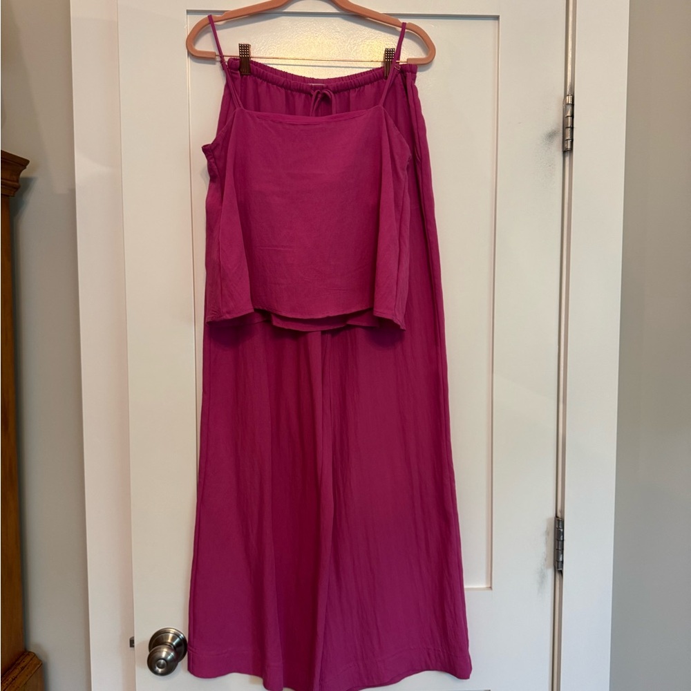 Z Supply Pink Maxi Wide Leg Pant Set, NWOT